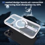 For iPhone 16 Plus kalebol Honeycomb Cooling MagSafe Holder Phone Case(Frosted Transparent) - Image 7