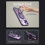 For iPhone 17 Pro Kalebol 360-degree Rotating MagSafe Magnetic Holder Phone Case(Purple) - Image 4