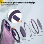 For iPhone 17 Pro Kalebol 360-degree Rotating MagSafe Magnetic Holder Phone Case(Purple) - Image 6
