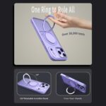 For iPhone 17 Pro Kalebol 360-degree Rotating MagSafe Magnetic Holder Phone Case(Light Purple) - Image 4