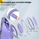 For iPhone 17 Pro Kalebol 360-degree Rotating MagSafe Magnetic Holder Phone Case(Light Purple) - Image 6