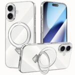 For iPhone 17 SULADA Electroplated Transparent MagSafe Holder Phone Case(Silver)