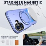 For iPhone 16 Metal Rotation Holder MagSafe TPU Hybrid PC Phone Case(Purple) - Image 2