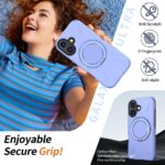 For iPhone 16 Metal Rotation Holder MagSafe TPU Hybrid PC Phone Case(Purple) - Image 3