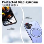 For iPhone 16 Metal Rotation Holder MagSafe TPU Hybrid PC Phone Case(Purple) - Image 5