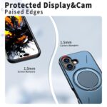 For iPhone 16 Metal Rotation Holder MagSafe TPU Hybrid PC Phone Case(Navy Blue) - Image 5