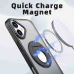 For iPhone 16 Rotating Ring Magnetic Holder Phone Case(Black) - Image 2