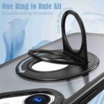 For iPhone 16 Rotating Ring Magnetic Holder Phone Case(Black) - Image 6