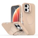 For iPhone 16 Bright Color Imitation Camera Bracket Magsafe Phone Case(Desert Titanium)