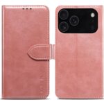 For iPhone 17 Pro GUSSIM Magnetic Horizontal Flip Leather Phone Case(Rose Gold)