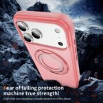 For iPhone 17 Pro Max Skin Feel Translucent PC Gear Holder C MagSafe Phone Case(Bright Pink + Pink) - Image 5