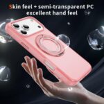 For iPhone 17 Pro Max Skin Feel Translucent PC Gear Holder C MagSafe Phone Case(Bright Pink + Pink) - Image 6