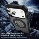 For iPhone 17 Pro Max Skin Feel Translucent PC Gear Holder C MagSafe Phone Case(Bright Grey + Black) - Image 5