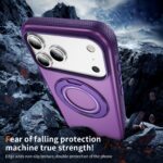 For iPhone 17 Pro Max Skin Feel Translucent PC Gear Holder C MagSafe Phone Case(Bright Purple + Purple) - Image 5