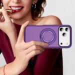 For iPhone 17 Pro Max Skin Feel Translucent PC Gear Holder C MagSafe Phone Case(Bright Purple + Purple) - Image 8