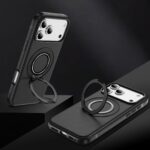 For iPhone 17 Pro Max Carbon Fiber Gear Holder C Type MagSafe Phone Case(Black) - Image 3