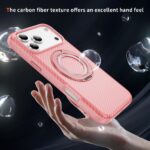 For iPhone 17 Pro Max Carbon Fiber Gear Holder C Type MagSafe Phone Case(Bright Pink + Pink) - Image 5