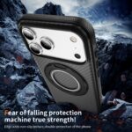 For iPhone 17 Pro Max Carbon Fiber Gear Holder C Type MagSafe Phone Case(Bright Grey + Black) - Image 6