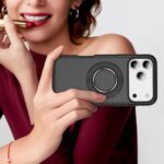 For iPhone 17 Pro Max Carbon Fiber Gear Holder C Type MagSafe Phone Case(Bright Grey + Black) - Image 8