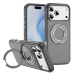 For iPhone 17 Pro Max Carbon Fiber Gear Holder C Type MagSafe Phone Case(Bright Grey+Grey)