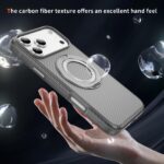 For iPhone 17 Pro Max Carbon Fiber Gear Holder C Type MagSafe Phone Case(Bright Grey+Grey) - Image 5