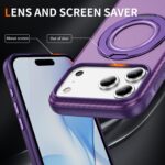 For iPhone 17 Pro Max Carbon Fiber Gear Holder C Type MagSafe Phone Case(Bright Purple + Purple) - Image 4