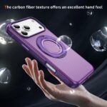 For iPhone 17 Pro Max Carbon Fiber Gear Holder C Type MagSafe Phone Case(Bright Purple + Purple) - Image 5