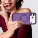 For iPhone 17 Pro Max Carbon Fiber Gear Holder C Type MagSafe Phone Case(Bright Purple + Purple) - Image 8