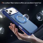 For iPhone 17 Pro Max Carbon Fiber Gear Holder C Type MagSafe Phone Case(Transparent Blue + Royal Blue) - Image 5