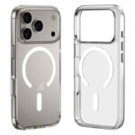 For iPhone 17 Pro ZGA Magsafe Metal Buttons Clear PC Hybrid TPU Phone Case(Transparent)