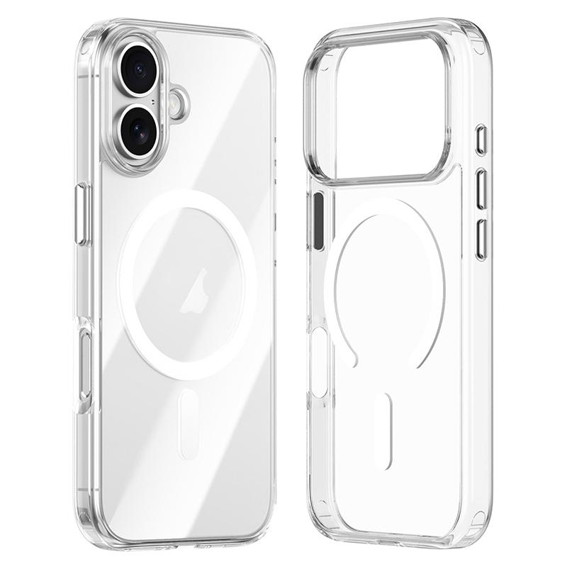 EDA008615503A.jpg For iPhone 17 ZGA Magsafe Metal Buttons Clear PC Hybrid TPU Phone Case(Transparent) - Image 1