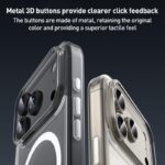 For iPhone 17 Pro ZGA Magsafe Metal Buttons Clear PC Hybrid TPU Phone Case(Transparent) - Image 9