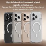 For iPhone 17 Pro Max ZGA Magsafe Metal AI Buttons Clear PC Hybrid TPU Phone Case(Transparent) - Image 2