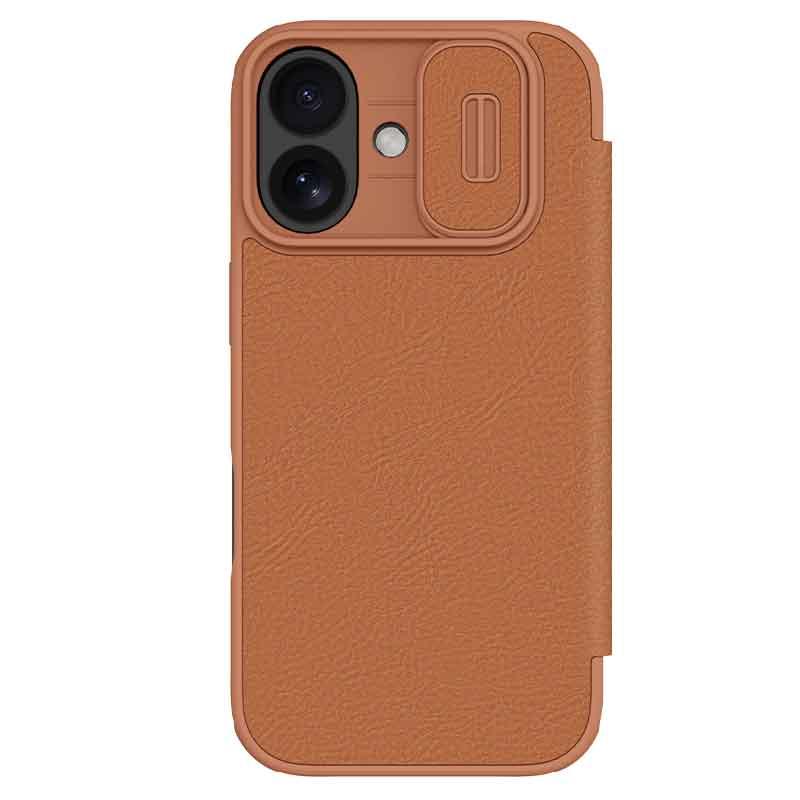 EDA008629801A.jpg For iPhone 17 NILLKIN QIN Series Pro Sliding Camera Cover Design Leather Phone Case(Brown) - Image 1