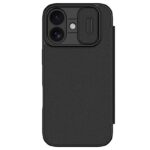 For iPhone 17 NILLKIN QIN Series Pro Sliding Camera Cover Design Leather Phone Case(Black)