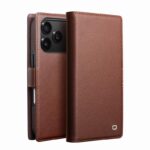 For iPhone 17 Pro QIALINO Classics 3rd Genuine Leather Phone Case(Brown)