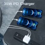 PD 35W Dual USB-C / Type-C Ports Charger for iPhone / iPad Series, UK Plug - Image 4
