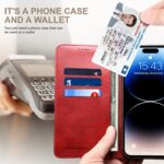 For iPhone 16 Pro Suteni Calf Texture Horizontal Flip Leather Phone Case(Red) - Image 4