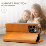 For iPhone 16 Pro Suteni Calf Texture Horizontal Flip Leather Phone Case(Khaki) - Image 5