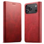 For iPhone 17 Pro Suteni Calf Texture Horizontal Flip Leather Phone Case(Red)