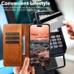 For iPhone 17 Pro Suteni Calf Texture Horizontal Flip Leather Phone Case(Khaki) - Image 6