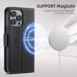 For iPhone 16 Plus Suteni J08 Multifunctional Cross Texture MagSafe Leather Phone Case(Black) - Image 3