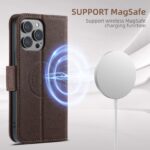 For iPhone 16 Plus Suteni J08 Multifunctional Cross Texture MagSafe Leather Phone Case(Brown) - Image 3