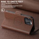 For iPhone 16 Plus Suteni J08 Multifunctional Cross Texture MagSafe Leather Phone Case(Brown) - Image 4