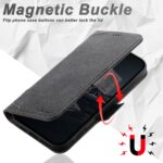 For iPhone 16 Pro Suteni J07 Multi-functional Horizontal MagSafe Denim Leather Phone Case(Black) - Image 3