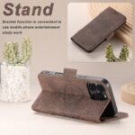 For iPhone 16 Pro Suteni J07 Multi-functional Horizontal MagSafe Denim Leather Phone Case(Brown) - Image 4