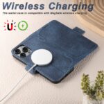 For iPhone 16 Pro Suteni J07 Multi-functional Horizontal MagSafe Denim Leather Phone Case(Blue) - Image 2