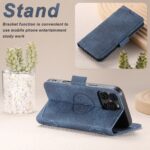 For iPhone 16 Pro Suteni J07 Multi-functional Horizontal MagSafe Denim Leather Phone Case(Blue) - Image 4