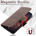 For iPhone 16 Plus Suteni J07 Multi-functional Horizontal MagSafe Denim Leather Phone Case(Brown) - Image 3