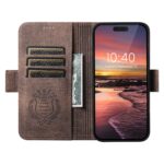 For iPhone 16 Plus Suteni J07 Multi-functional Horizontal MagSafe Denim Leather Phone Case(Brown) - Image 5